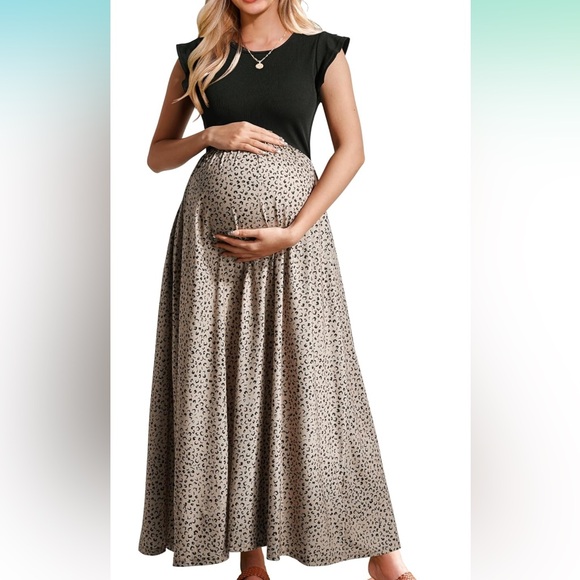 Ouges Dresses & Skirts - 🎀NWT Maternity Sleeveless Ribbed Fashion Casual Outfits Maxi Dress with Pockets